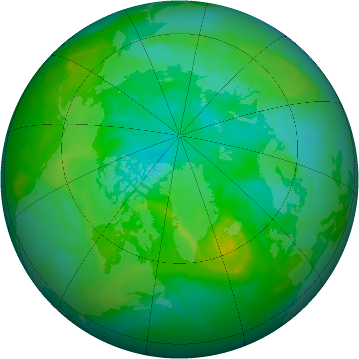 Arctic ozone map for 13 August 2015